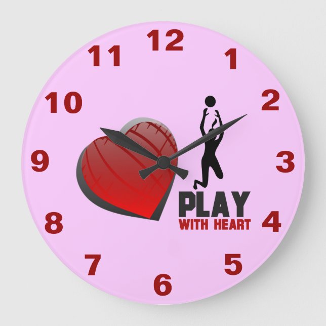 Jugar con el reloj de pared de voleibol cardíaco (Anverso)