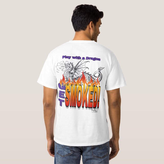 Jugar Con Un Dragón Hacerse Humo Camiseta (Reverso completo)