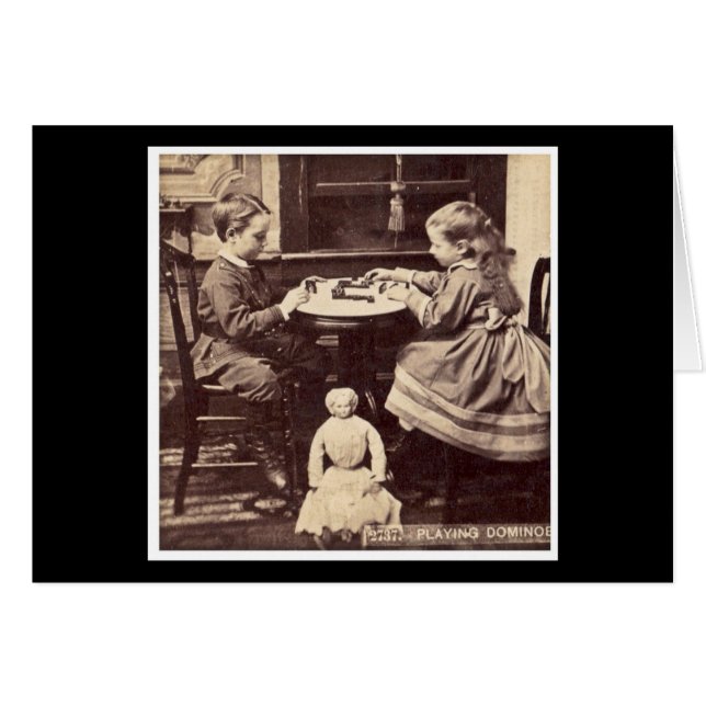 Jugar el vintage Stereoview de los dominós (Anverso (Horizontal))