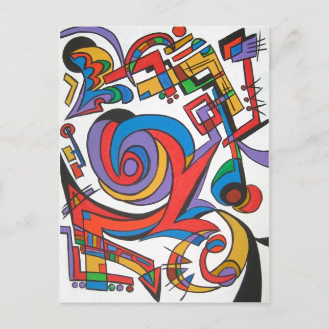 Jugar un poco de jazz - Resumen de postales de art (Anverso)