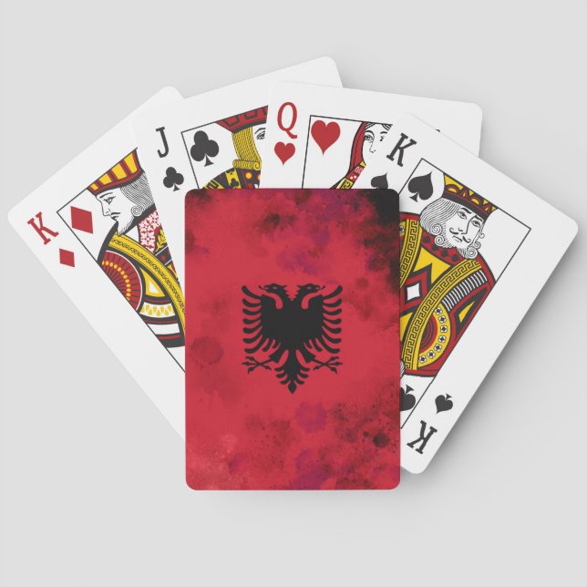 Jugas de cartas albanesas. (Reverso)