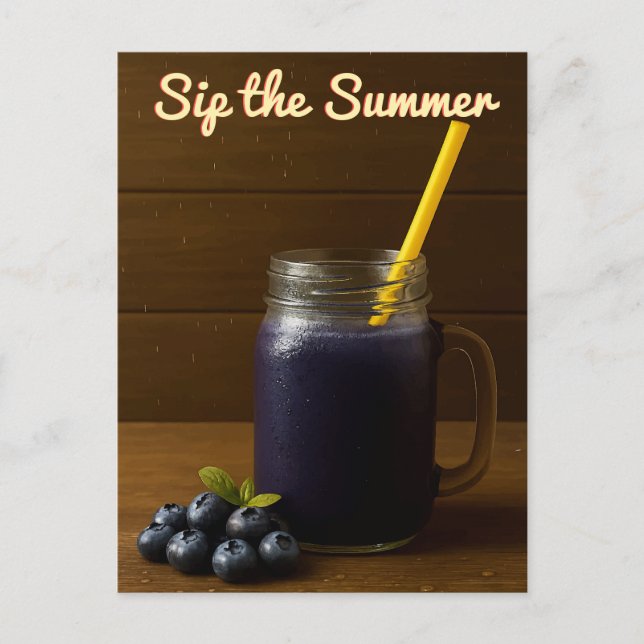 Jugo de arándano - postal "Sip the Summer" (Anverso)