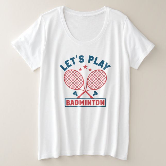 Juguemos a Badminton más camiseta tamaño (Anverso del diseño)
