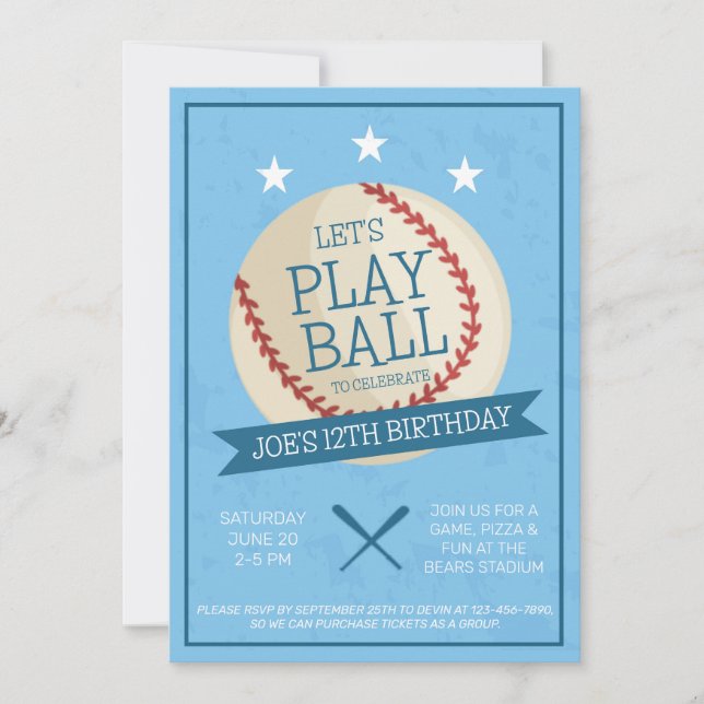 Juguemos a la invitación de cumpleaños del Ball Bl (Anverso)