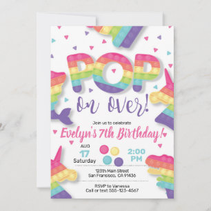 Juguete Fidget, Pop it, Invitación Fidget con Pop