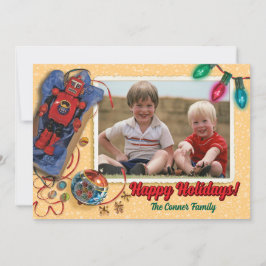 Juguetes antiguos tarjetas de fotos de Navidad