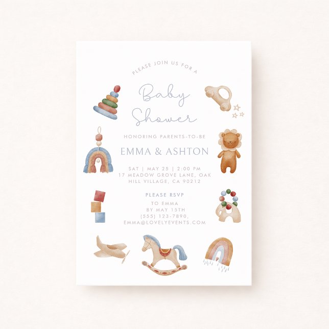 Juguetes de madera de invitación Baby Shower - Est (Subido por el creador)