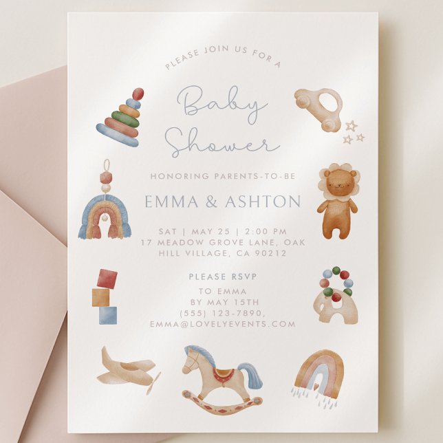 Juguetes de madera de invitación Baby Shower - Est (Subido por el creador)