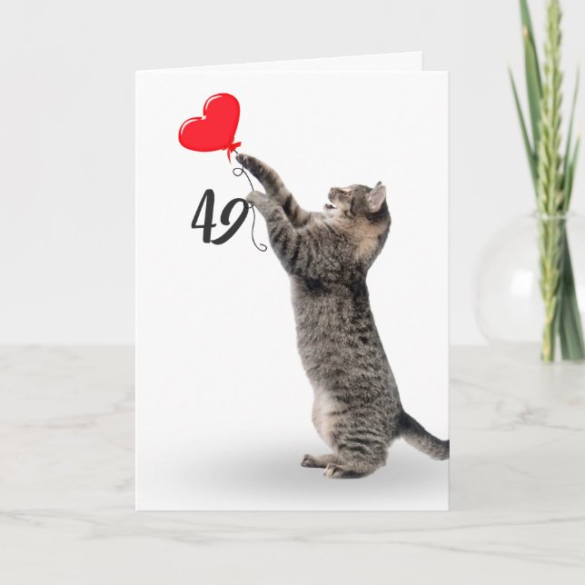juguetón tabby cat para la tarjeta de cumpleaños 4 (Anverso)