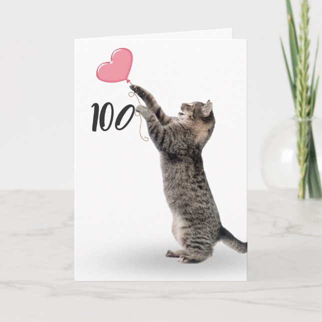 juguetón tabby cat para la tarjeta de cumpleaños n (Anverso)