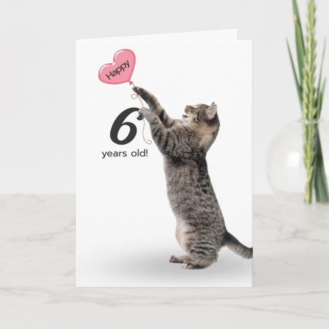 juguetón tabby para la tarjeta de cumpleaños númer (Anverso)