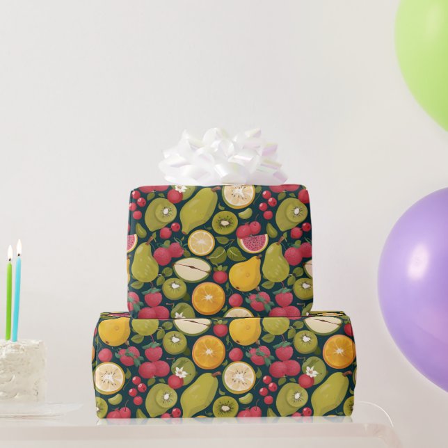 Juicy Fruit Tropical Gift Papel de envolver (Regalos de fiesta)