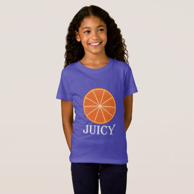 Juicy Naranja - Camiseta de Chica de Jersey (Anverso completo)