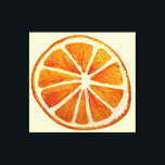 Juicy naranja slice acuarela arte pop art<br><div class="desc">Un original diseño artístico de Sacha Grossel de una gran rodaja de naranja macro jugosa pintada en detalle con acuarela. Este gigantesco naranja de arte pop sería perfecto para una casa o café que le añada algún color a las paredes. Perfecto para los amantes del arte frutal.</div>