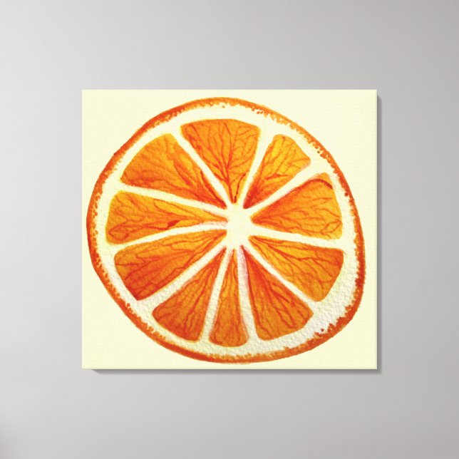 Juicy naranja slice acuarela arte pop art (Anverso)