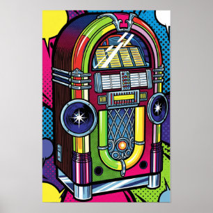 Jukebox de arte pop retro
