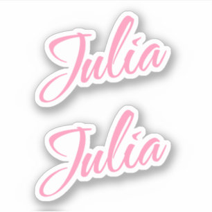 Julia Nombre decorativo en Pegatina rosa x2