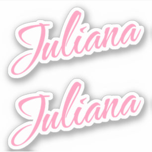 Juliana Nombre decorativo en Pegatina rosa x2