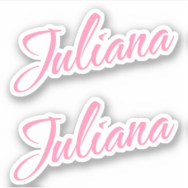 Juliana Nombre decorativo en Pegatina rosa x2 (Anverso)