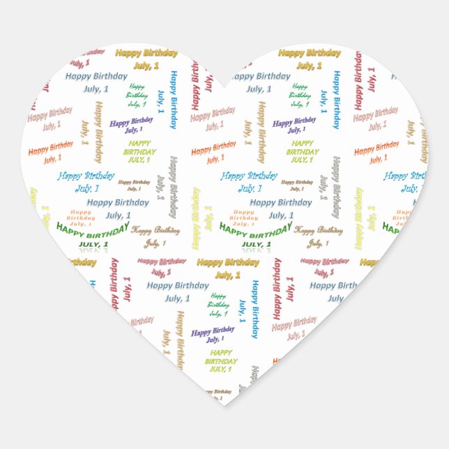 Julio, 16 Pegatina de cumpleaños (Anverso)