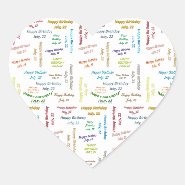 Julio, 22 Pegatina de cumpleaños (Anverso)