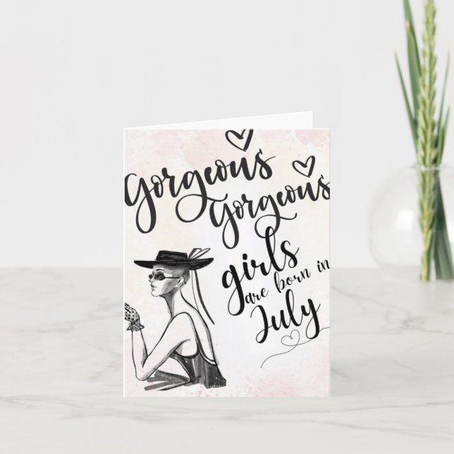 Julio Bellas Nacidas Feliz Cumpleaños Tarjeta de S (Anverso)