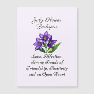 Julio Mes de Nacimiento Flor Larkspur Arte Floral