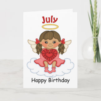 Julio Tarjeta de cumpleaños Birthstone Angel Brune