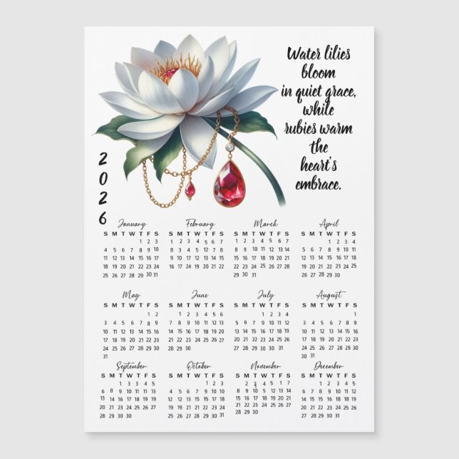 July Birth Flower & Stone Calendar (Anverso)