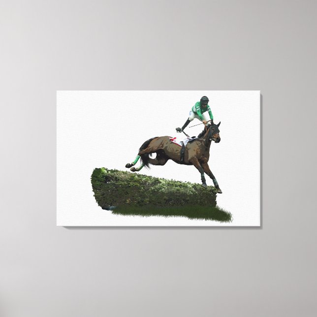 Jumando Jockey De Caballo En Papel De Lienzo Verde (Anverso)