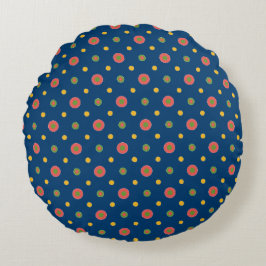 Jumbo de polka quirky con almohada azul de la mari