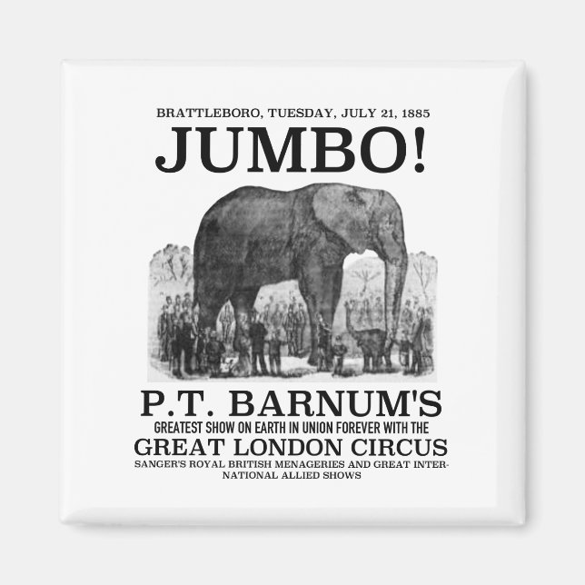 Jumbo en el imán de Brattleboro (Frente)