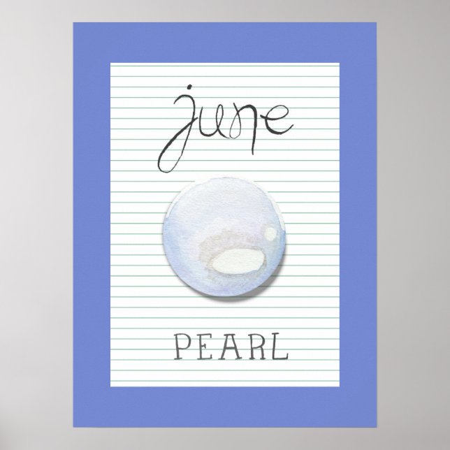 June Birthstone Birthstone Pearl Poster de arte (Frente)