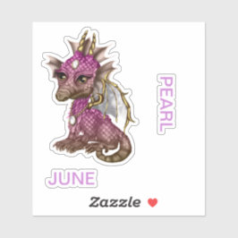 June Dragon Birthstone Pegatina