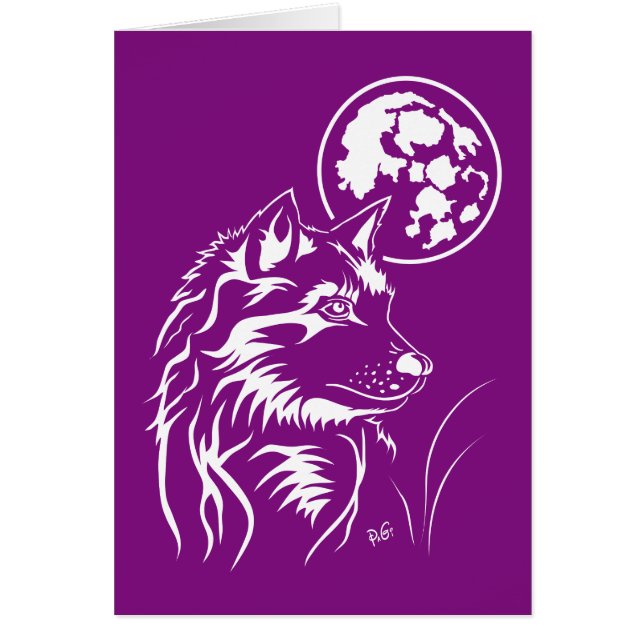 junger träumender Wolf Grusskarte (Frente)