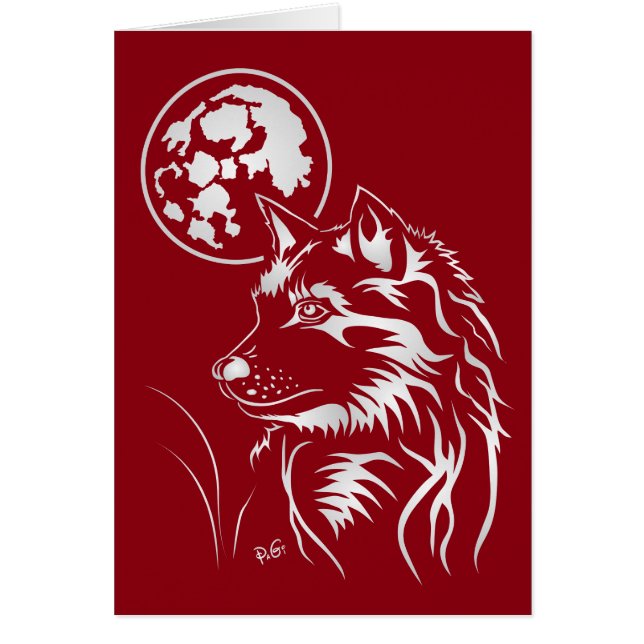 junger träumender Wolf Grusskarte (Frente)