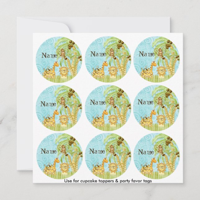 Jungla Giraffe Baby Cupakes Topower Kit (Anverso)