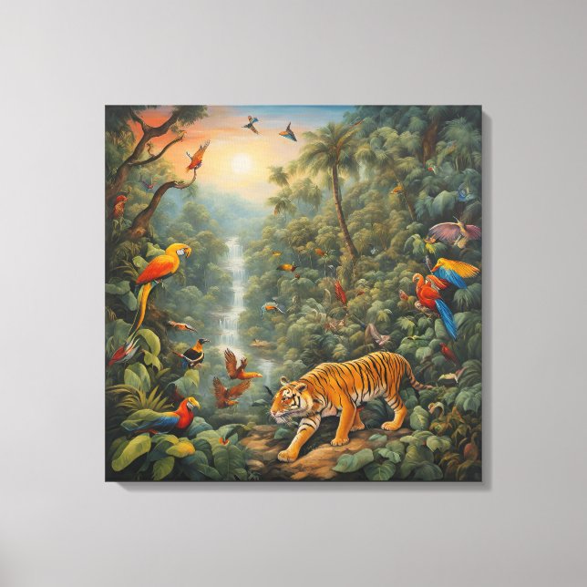 Jungla mágica - Imprimir arte de lienzo (Anverso)
