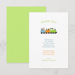 JUNGLE ANIMAL TREN ducha de bebé nota de agradecim