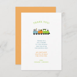 JUNGLE ANIMAL TREN ducha de bebé nota de agradecim