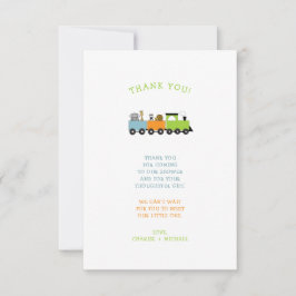 JUNGLE ANIMAL TREN ducha de bebé nota de agradecim