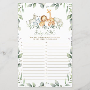 Jungle Animales Greenery Shower Baby Tarjeta de ju