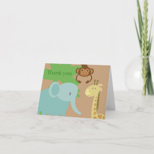 Jungle Animals tarjeta de agradecimiento