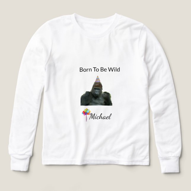 Jungle Gorilla Happy Birthday Art (Diseño frontal)