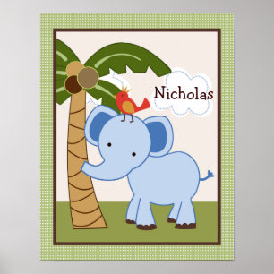 Jungle Pals Elephant Poster de arte personalizado