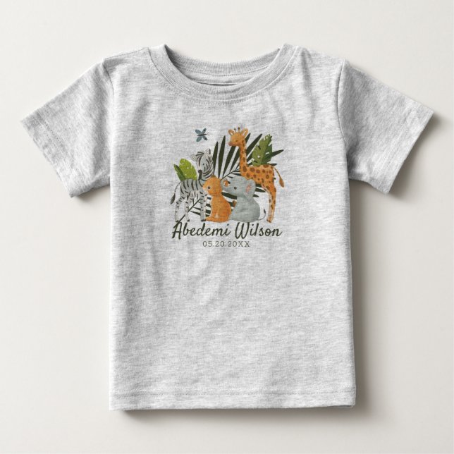 Jungle Safari Bebé ducha camiseta bebé (Anverso)