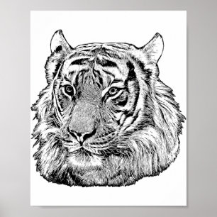 Jungle Tiger Face Animal de safari arte original