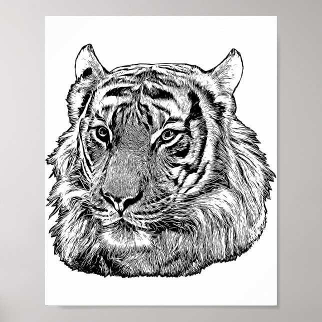 Jungle Tiger Face Animal de safari arte original (Frente)