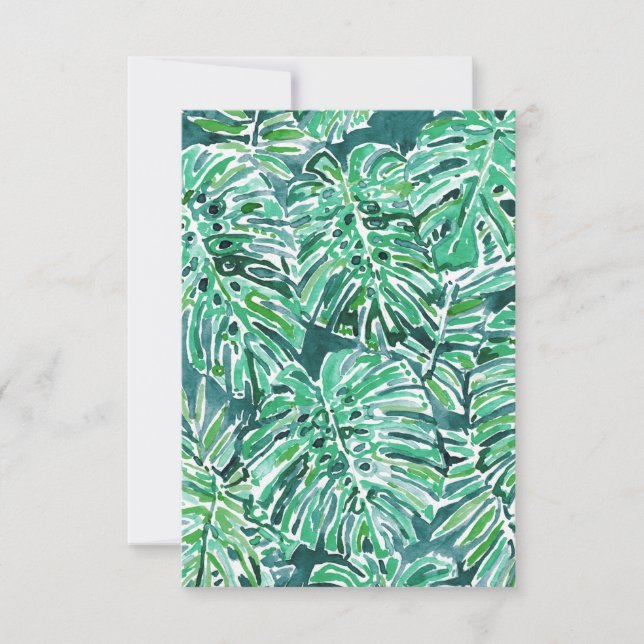 JUNGLE VIBES Green Tropical Monstera Pattern (Anverso)
