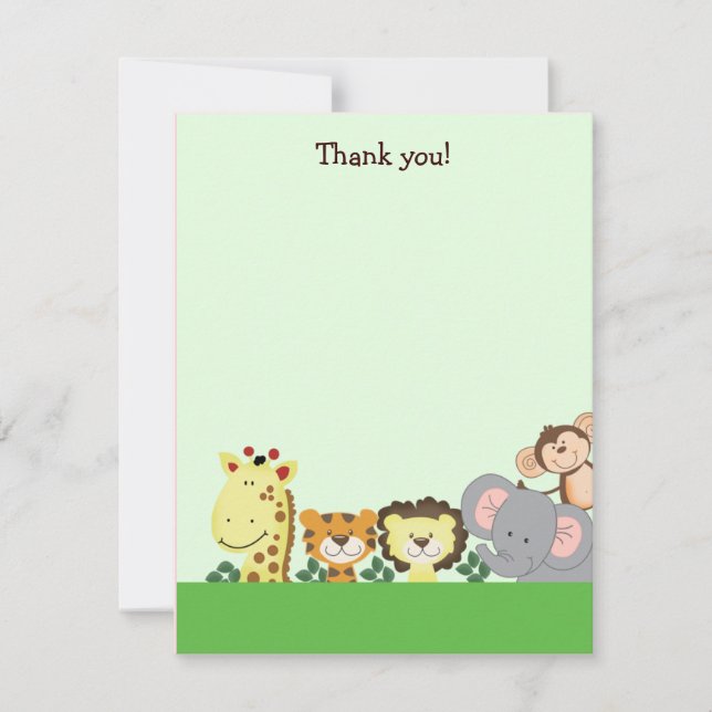 JUNGLE ZOO FIESTA (Verde) 4x5 Flat Gracias nota (Anverso)